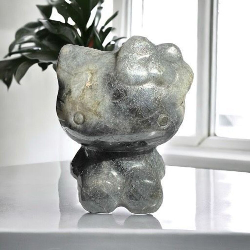 Labradorite Crystal Hello Kitty Carving